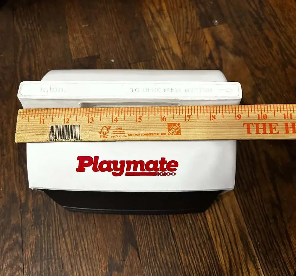 Vintage Igloo Playmate Mini Personal Lunch Cooler Black and White